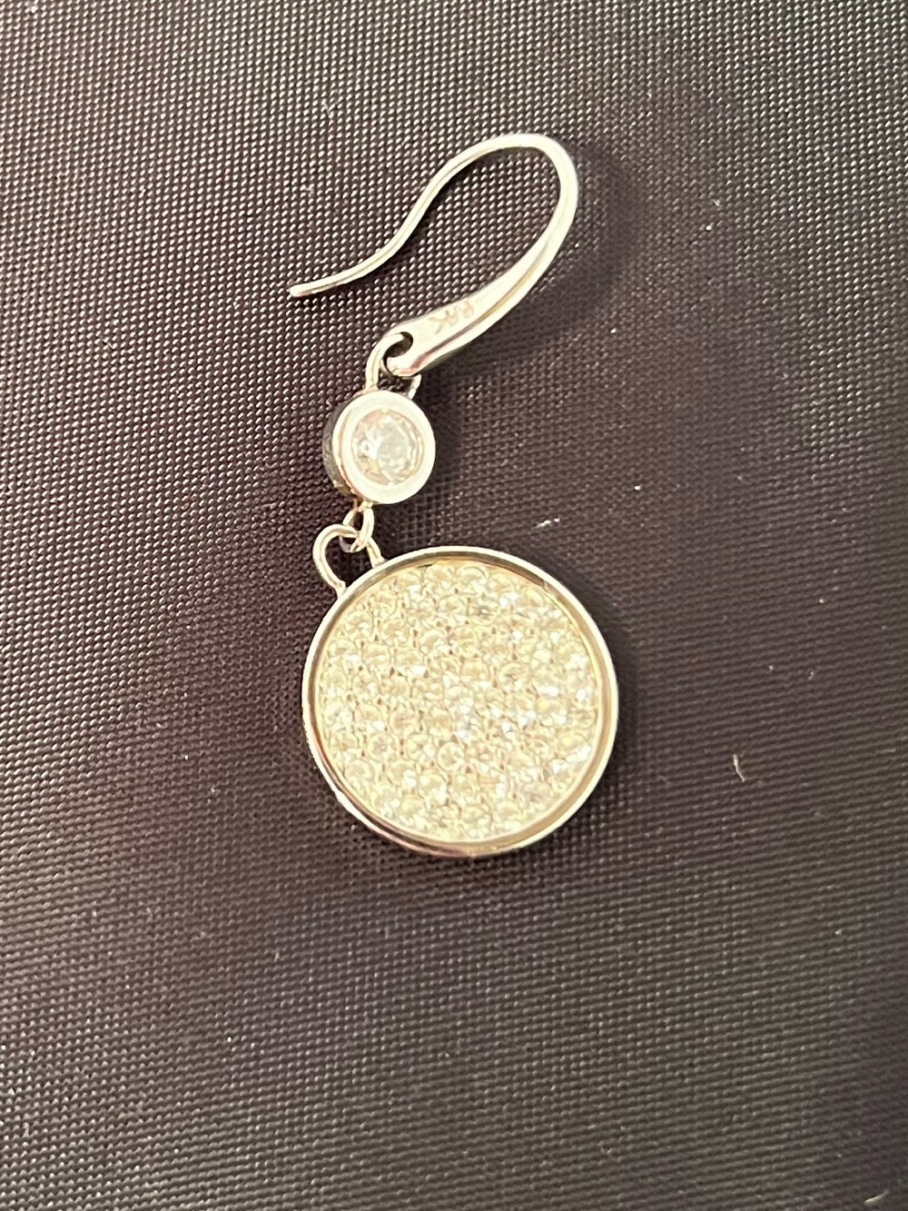 Michael Kors Brilliance Crystal Pave Logo Drop Single Earring Stainless Steel